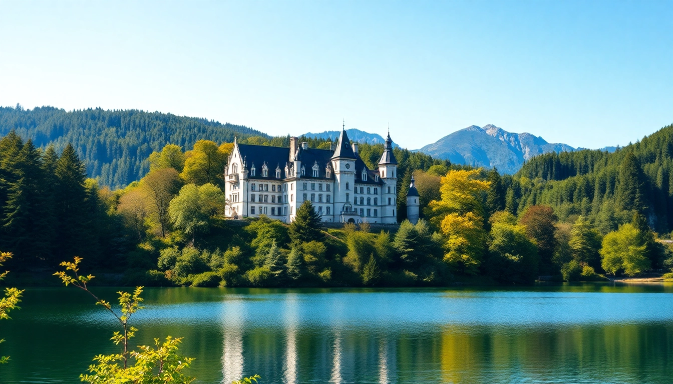 Schloss Hohenschwangau im sonnigen Licht, umgeben von der beeindruckenden Landschaft.