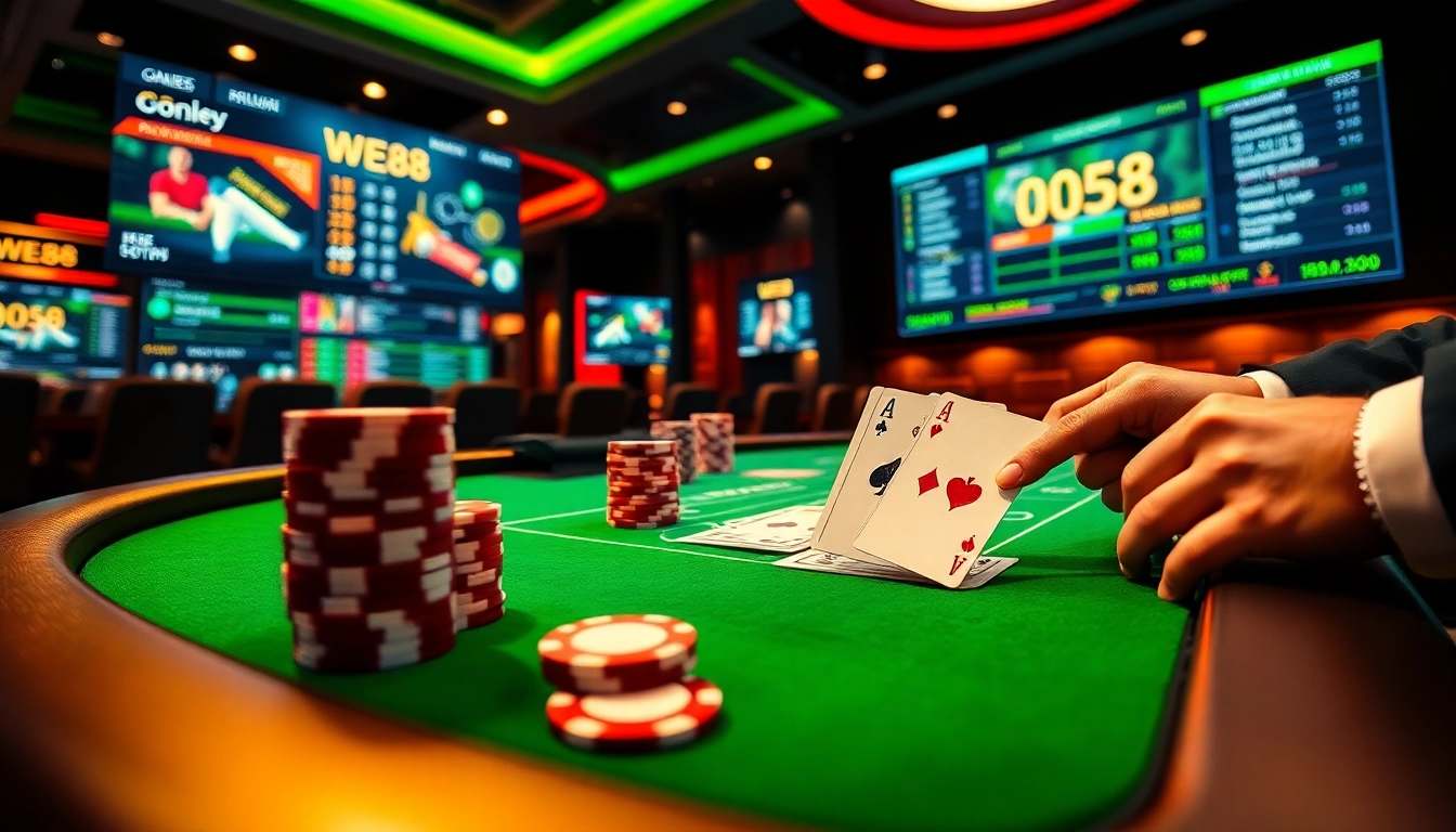 Engage in thrilling gaming at WE88’s luxurious online casino with vibrant poker action.