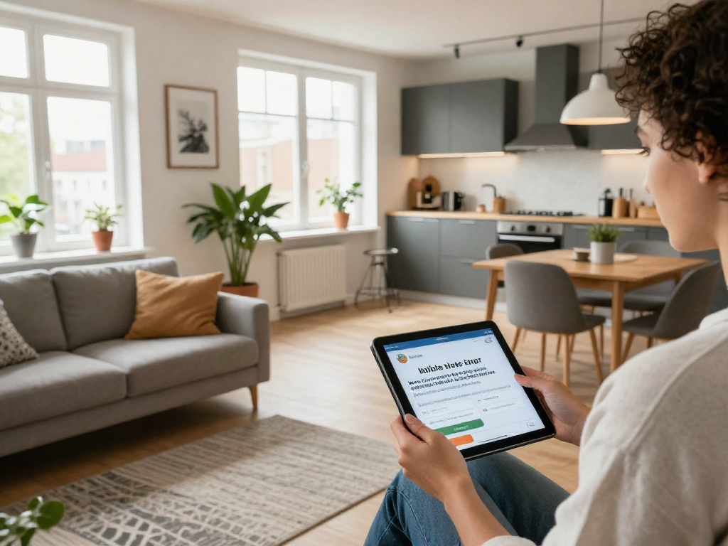 Bequeme Monteurwohnung in Hannover mit modernem Wohnraum und voll ausgestatteter Küche.