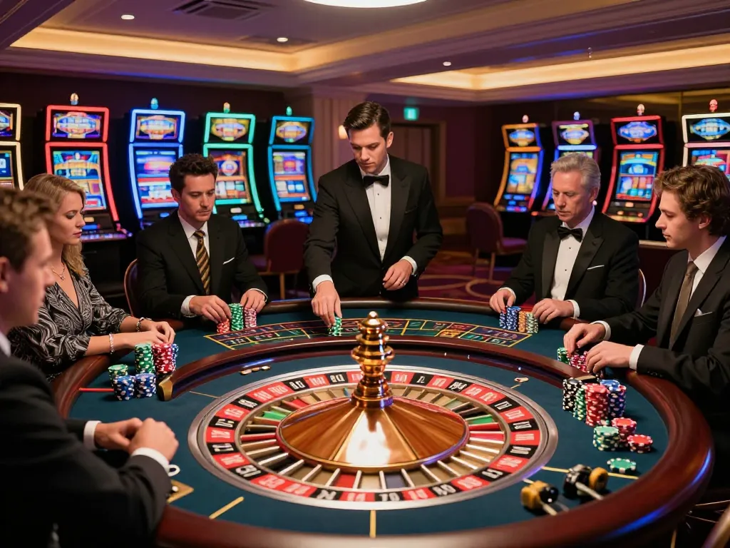 Experience thrilling gameplay at TV88 as players engage actively at the roulette table.