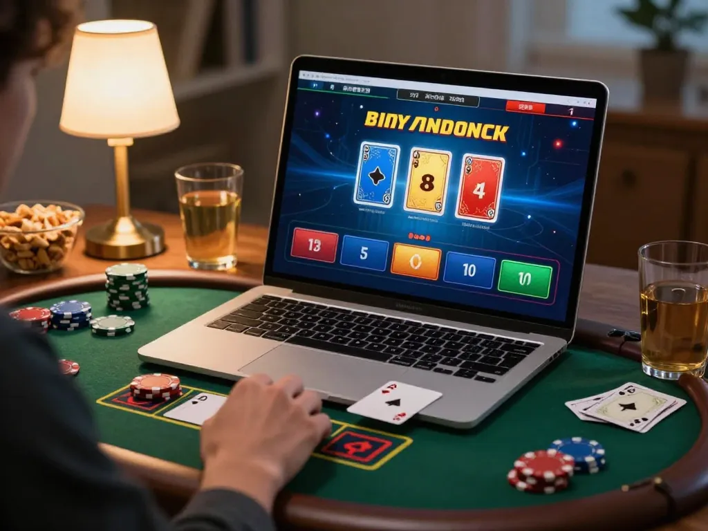 Engaging player placing bets in an online blackjack game on the 23win platform, showcasing strategic gameplay.