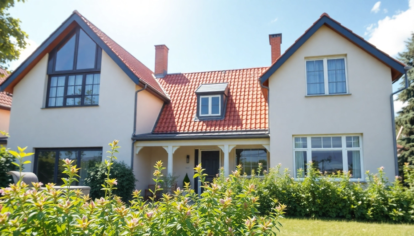 Ein modernisiertes Haus nach einer Hausrenovierung, das traditionelle und zeitgenössische Stile harmonisch kombiniert.