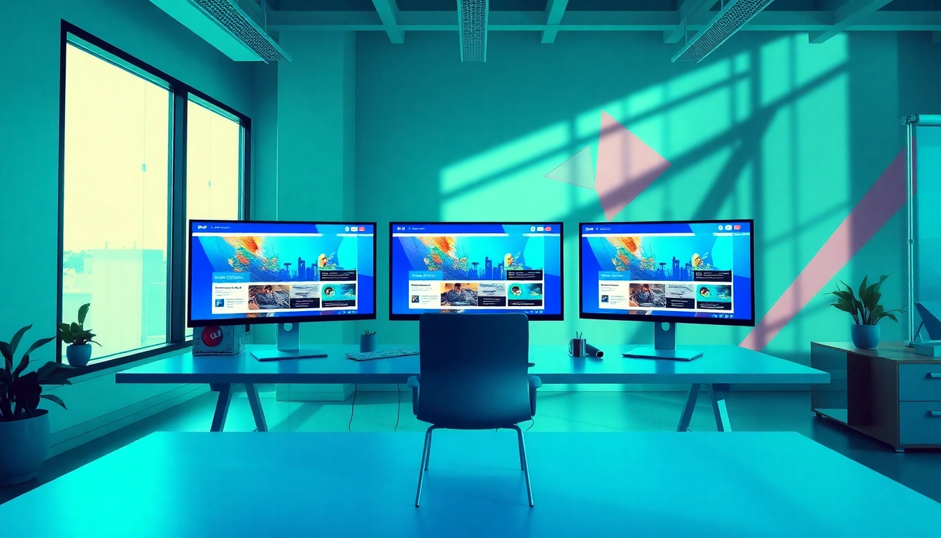 Webdesign professionell gestalten am modernen Arbeitsplatz mit lebendigen Layouts.
