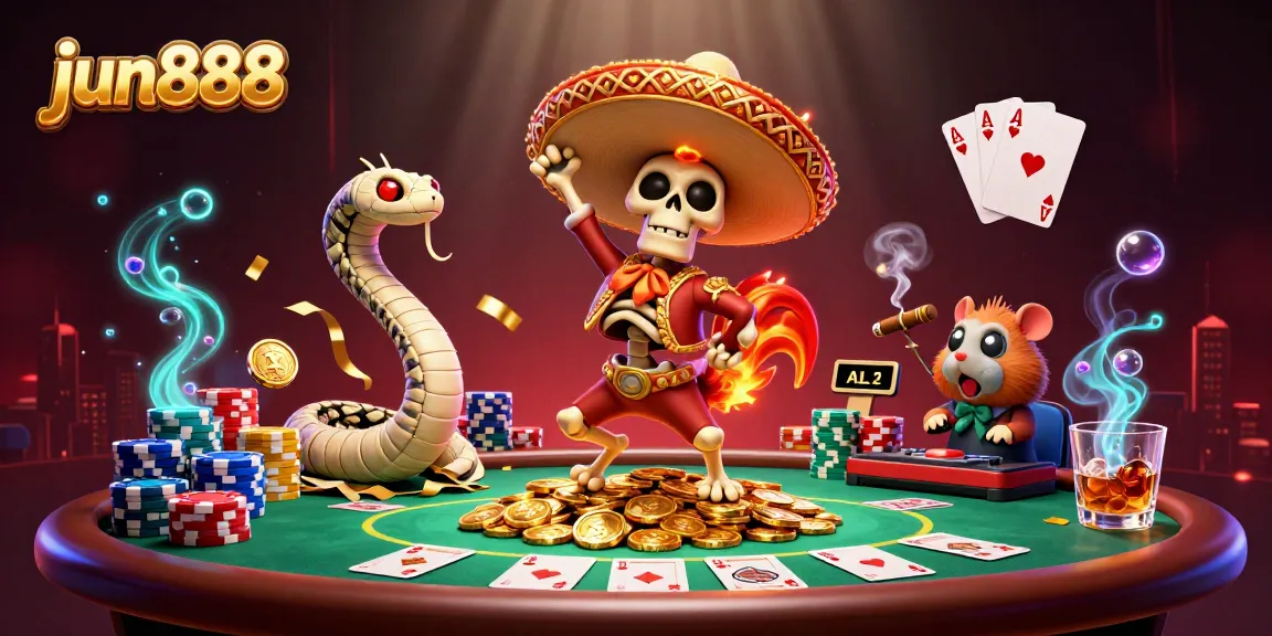 Experience the vibrant world of jun888 with thrilling poker action and a festive atmosphere.