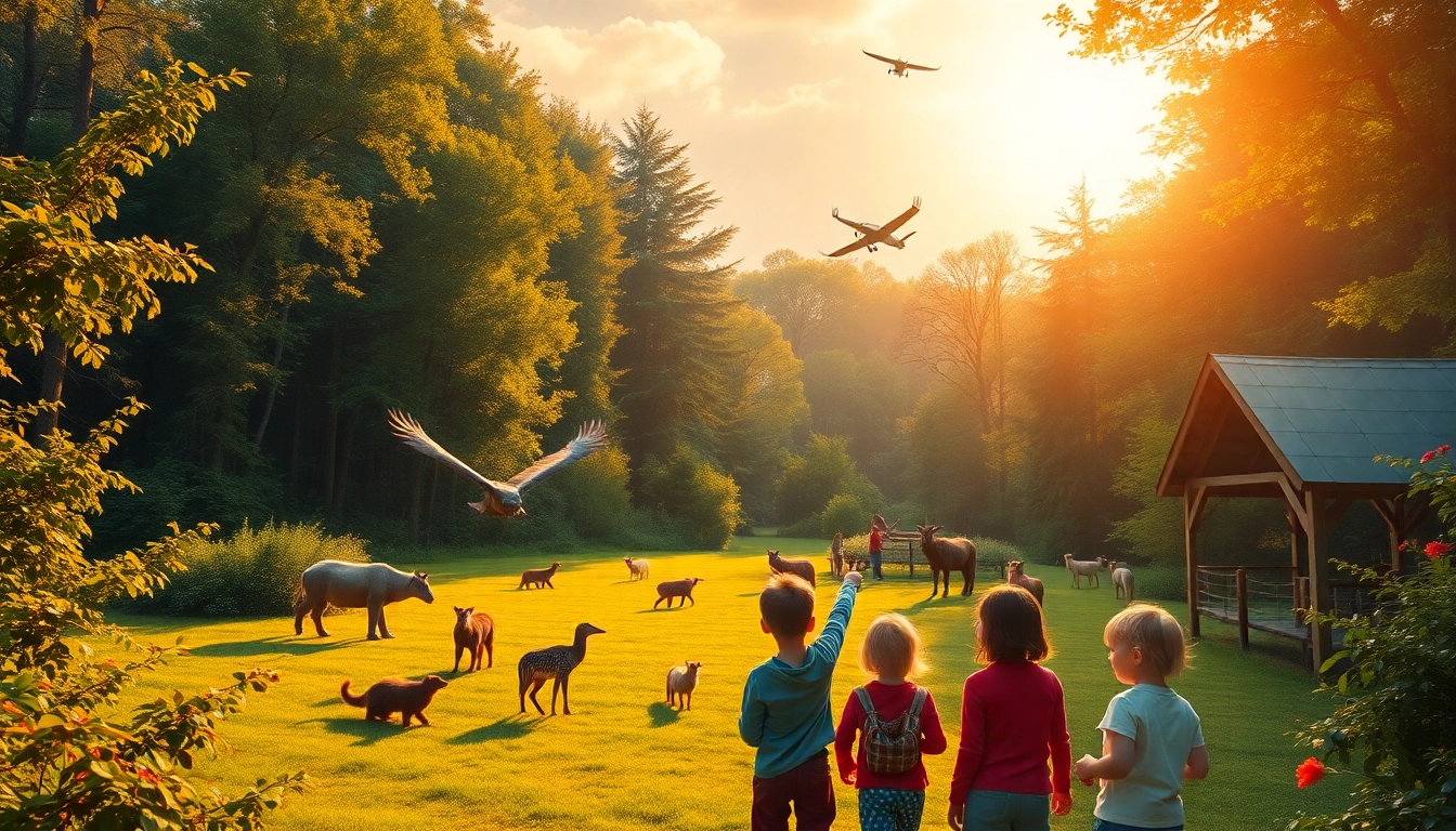 Visitors joyfully engaging with animals at schwarze-berge.de, showcasing the park's friendly atmosphere and attractions.