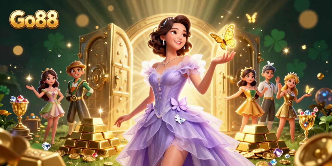 Play in the enchanting world of Go88, where gold treasures and jewels await you!