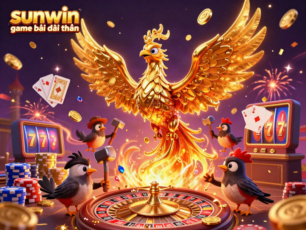 Experience thrilling gameplay with sunwin game bài đổi thưởng featuring a golden phoenix and dynamic casino elements.