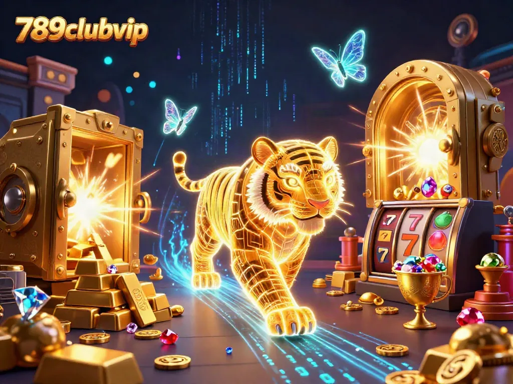 Experience the magical digital casino of 789clubvip with neon elements and treasure galore.