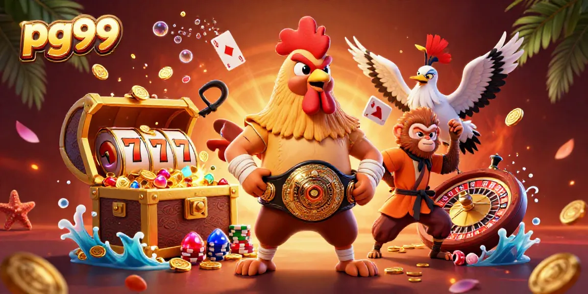 Engage in thrilling gaming with pg99 as a vibrant rooster, Shaolin monkey, and crane master enhance casino excitement.