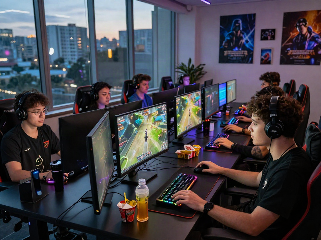 Trải nghiệm gaming sinh động với f168 vip, nhóm người chơi đa dạng đang chơi game trực tuyến.