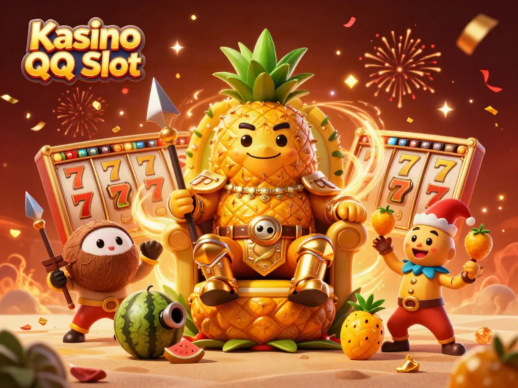 Experience exhilarating wins at Kasino QQ Slot with vibrant characters and dynamic casino elements.