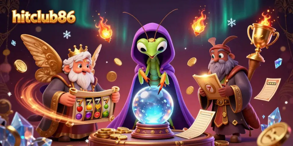 Spin for fortune with hitclub86's engaging casino experience surrounded by mystical elements.
