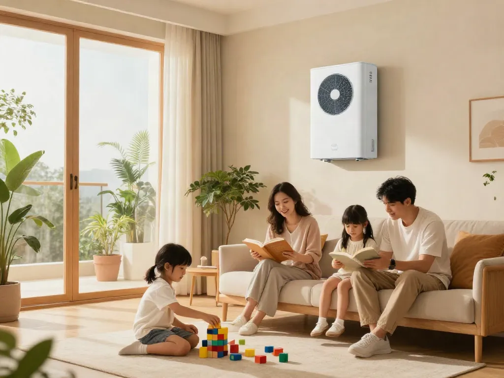 Die Wärmepumpen sorgen für eine gemütliche und warme Atmosphäre im modernen Wohnraum.