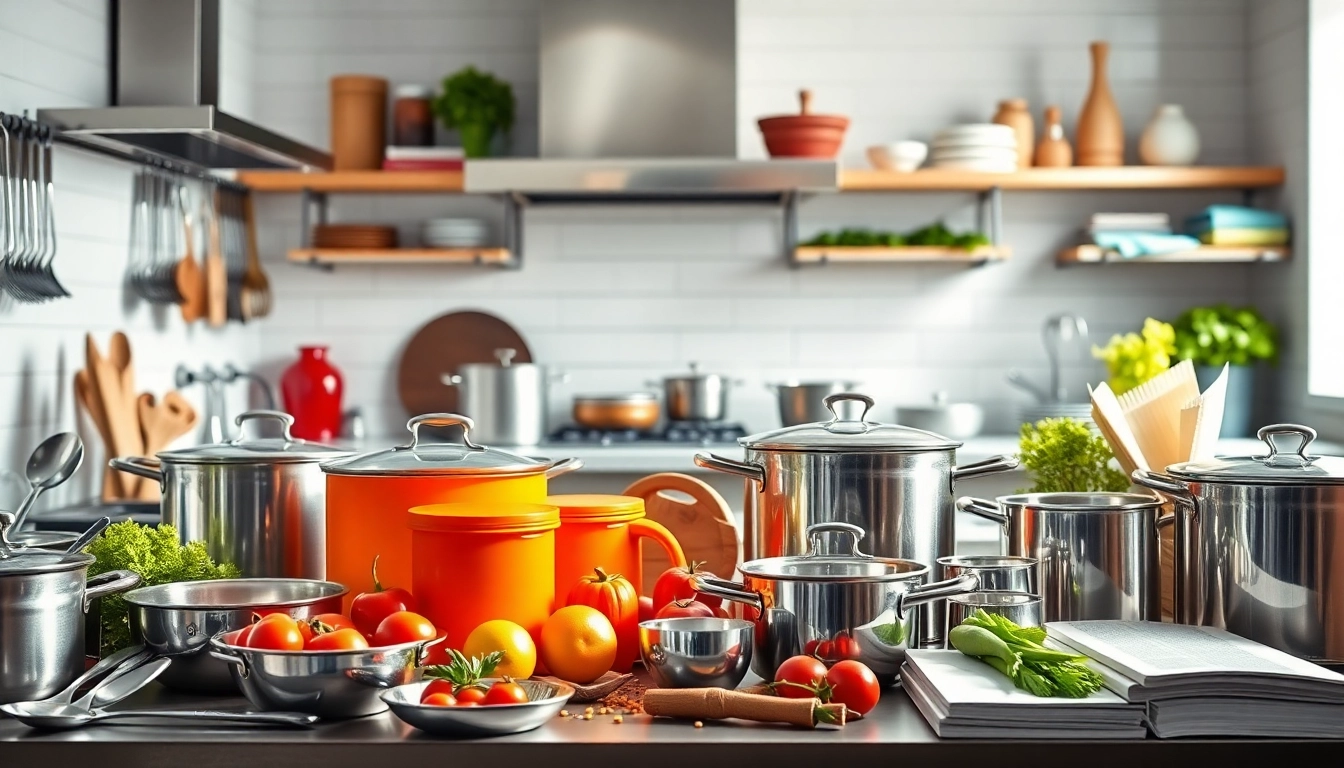 Gastronomie Bedarf hochwertige Küchenausstattung in einer professionellen Umgebung präsentieren.
