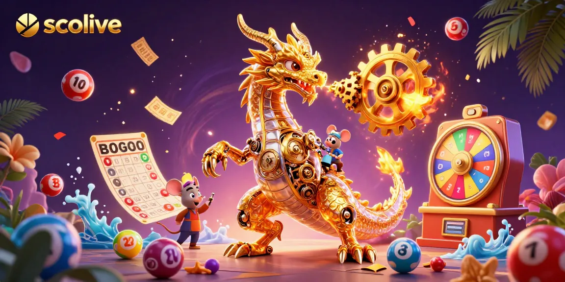 Socolive platform offers dynamic lottery elements with a dragon and vibrant visuals for an engaging gaming experience.