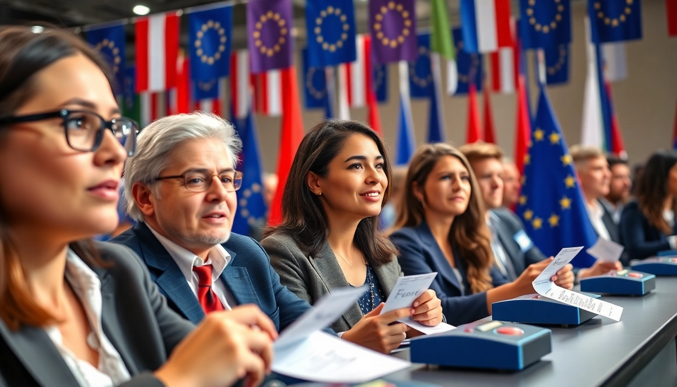Die Teilnehmer beim Europa Quiz, konzentriert und begeistert, unterhaltsame Quiz-Atmosphäre.