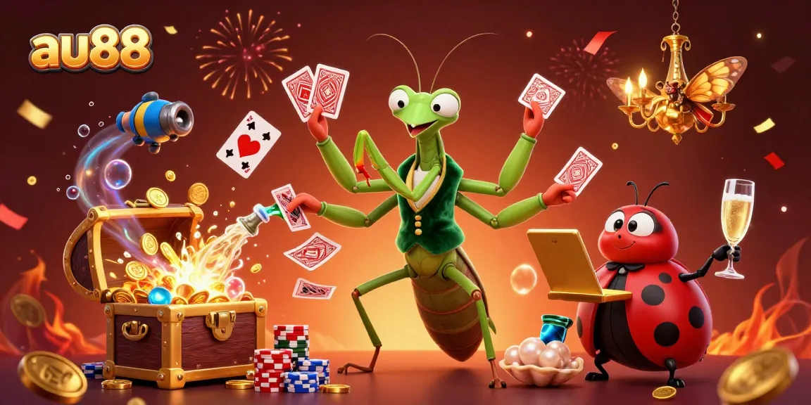 Experience the excitement of au88 with vibrant characters and rich casino elements in a dynamic gaming scene.