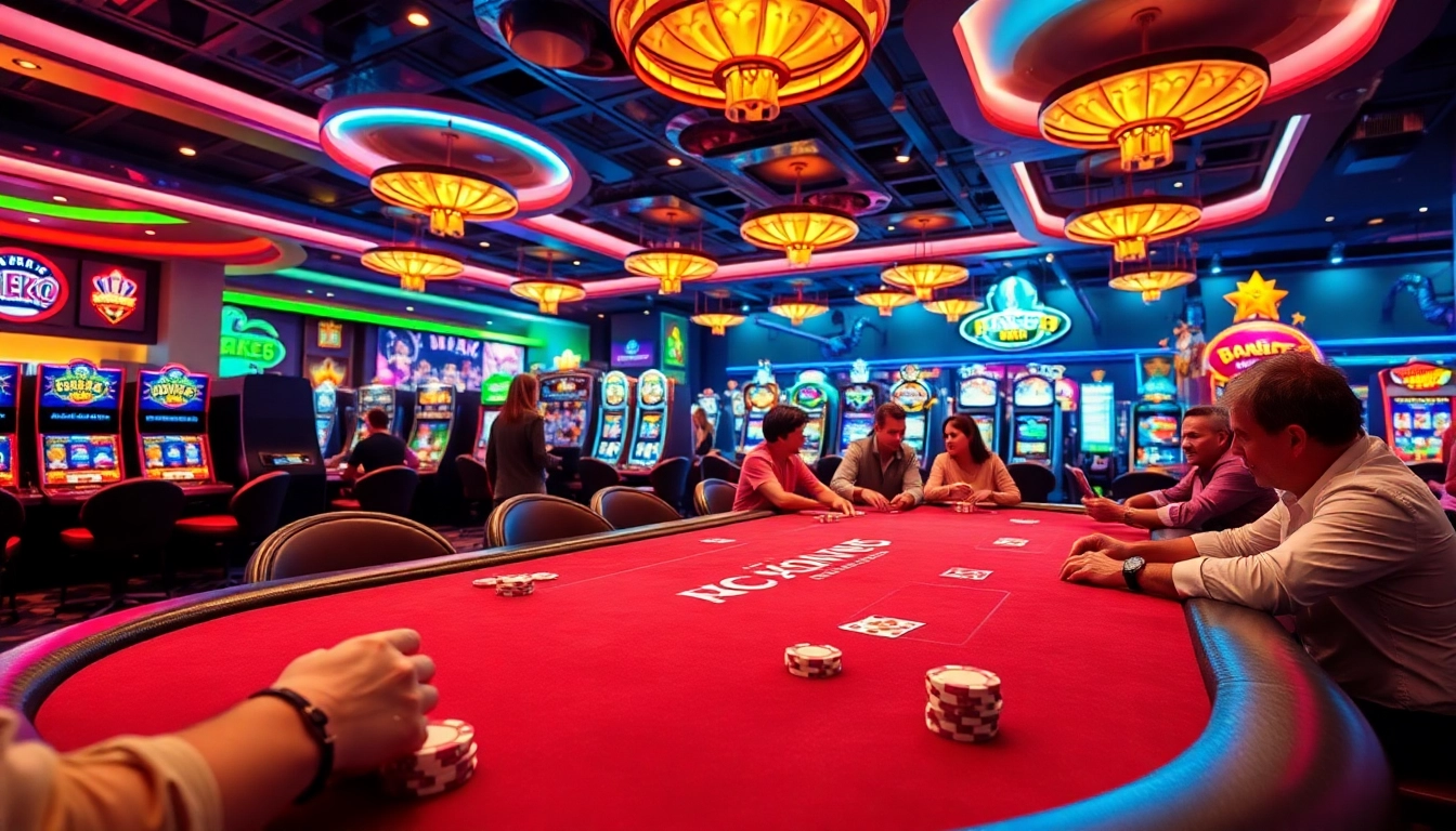WestAce begeistert Spieler an einem bunten Poker Tisch in einem modernen Casino.
