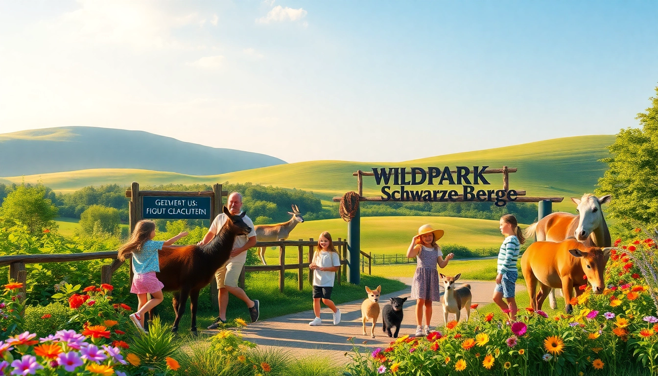 Experience joy at schwarze-berge.de as children interact with friendly animals in a vibrant wildlife park.