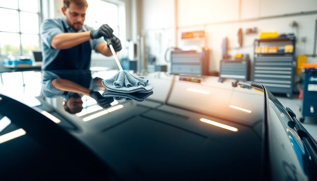 Professionelle Autoaufbereitung Lennestadt mit glänzendem Fahrzeug und spezialisiertem Techniker bei der Arbeit.