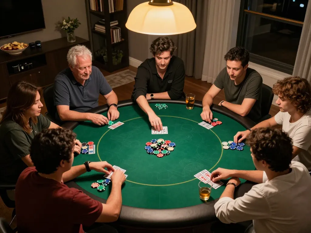 Strategic players engage in an intense cm88 poker game full of competitive spirit.