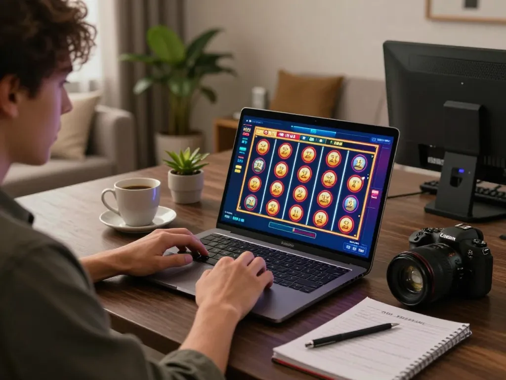 open88 user winning on vibrant slot game while enjoying a cozy home gaming experience