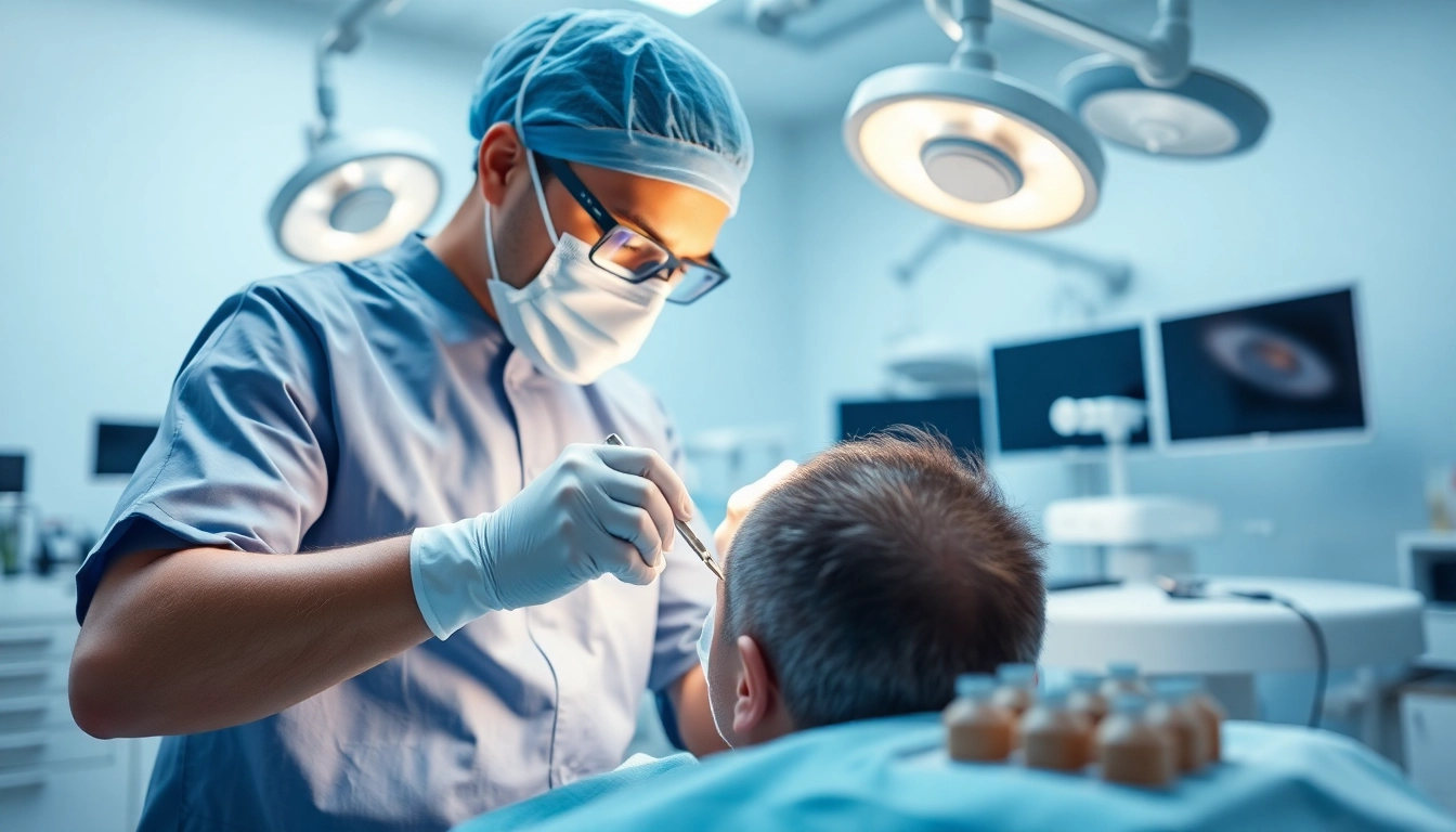 Durchführung einer Haartransplantation Türkei im modernen Kliniksetting mit spezialisiertem Team.