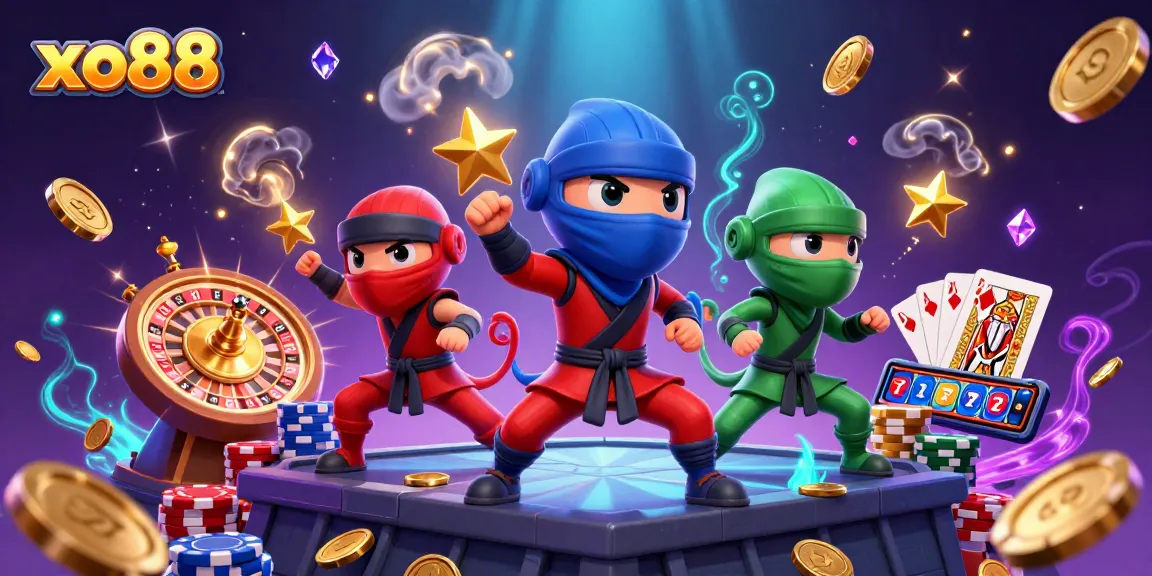 Experience the thrill of gaming at xo88 with dynamic casino elements and captivating characters.