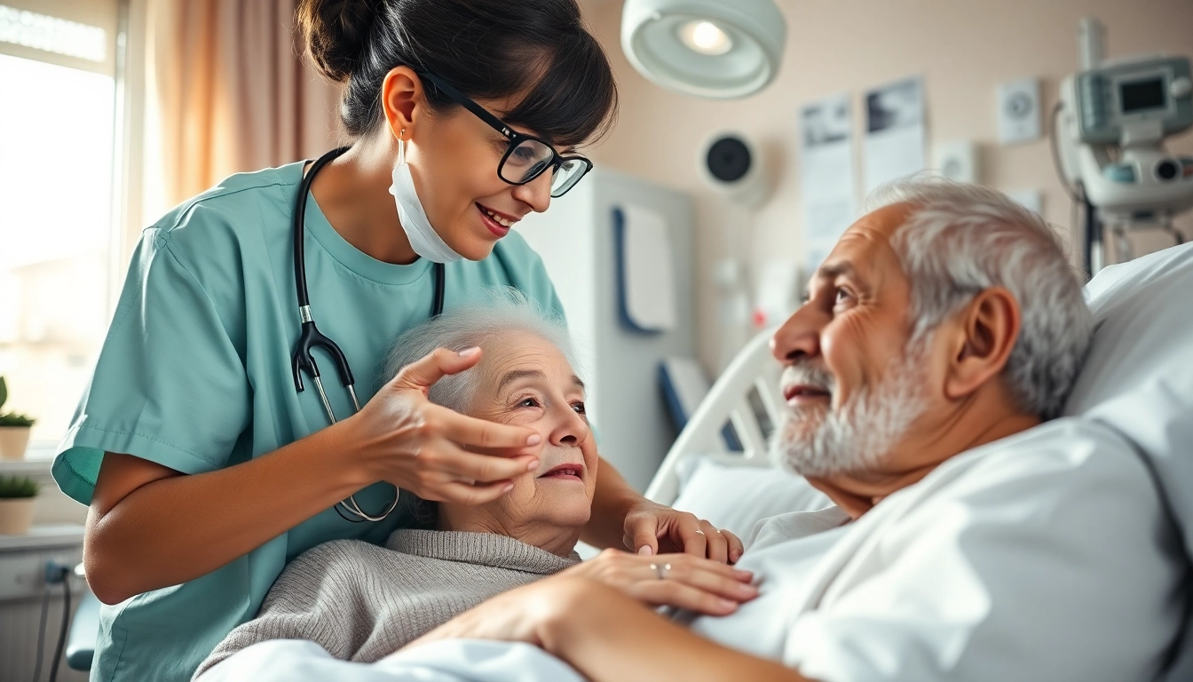 Eine intensive Pflege für Patienten in Frankfurt, dargestellt durch Pflegepersonal, das Menschlichkeit ausstrahlt.