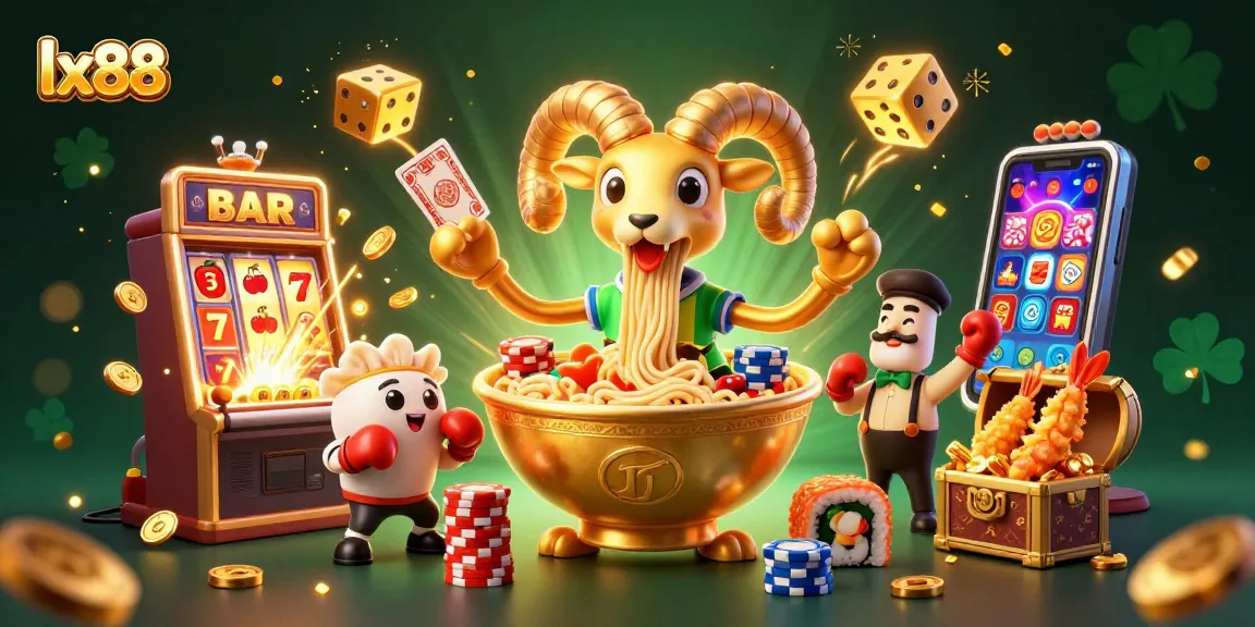 Experience the excitement at lx88 with vibrant 3D casino characters, slot machines, and jackpots bursting with coins.