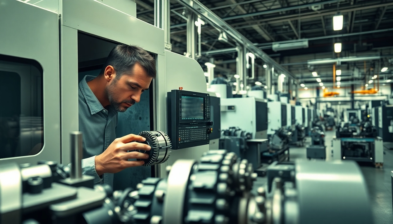 Aktuelle Nachrichten aus der CNC Branche, Maschinenbediener inspiziert hochwertigen CNC-Teil in moderner Fabrik.
