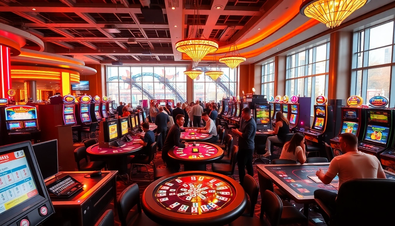 Erleben Sie den Nervenkitzel von Golisimo Germany in einem lebhaften Casino-Umfeld mit Spielern und Spieltischen.