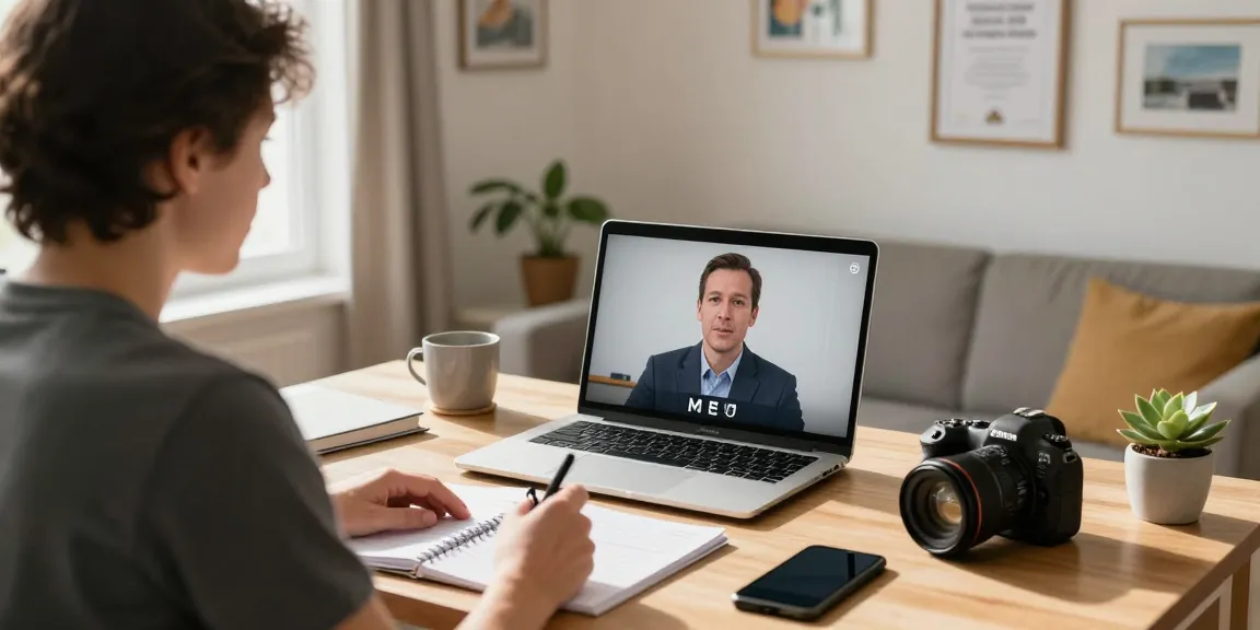 Engagierte Person in der MPU Vorbereitung Online-Beratung mit Psychologen, helles Homeoffice, fokussierte Atmosphäre