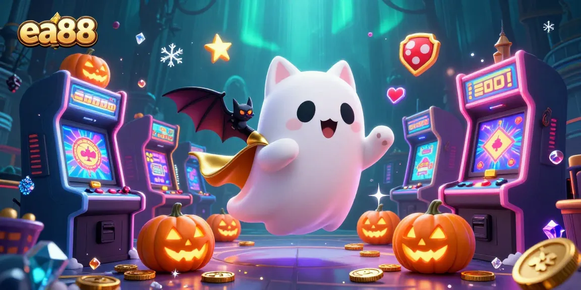 Discover exciting wins at ea88 through this rich casino ghost adventure illustration!