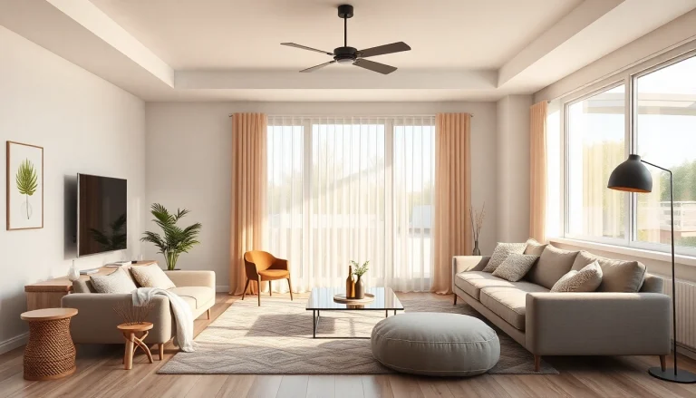 Showcasing Klimaanlage kosten with an elegant air conditioning installation in a contemporary living room.