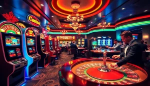 Erleben Sie das beste Online Casino Schweiz mit spannenden Spielautomaten und Roulette-Tischen, die Spieler in Aktion zeigen.