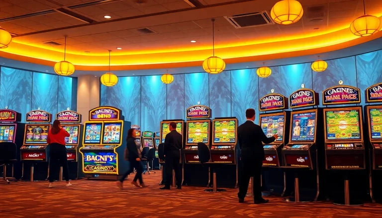 Besucher genießen den Bonus Casino Bereich mit aufregenden Spielautomaten und freundlichem Personal in einem gemütlichen Ambiente.