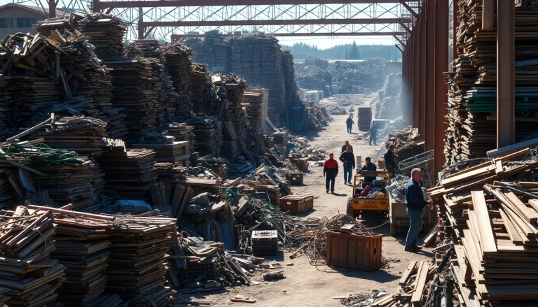 Transform scrap into cash at our Schrottplatz Remscheid, showcasing a bustling yard filled with various metals.