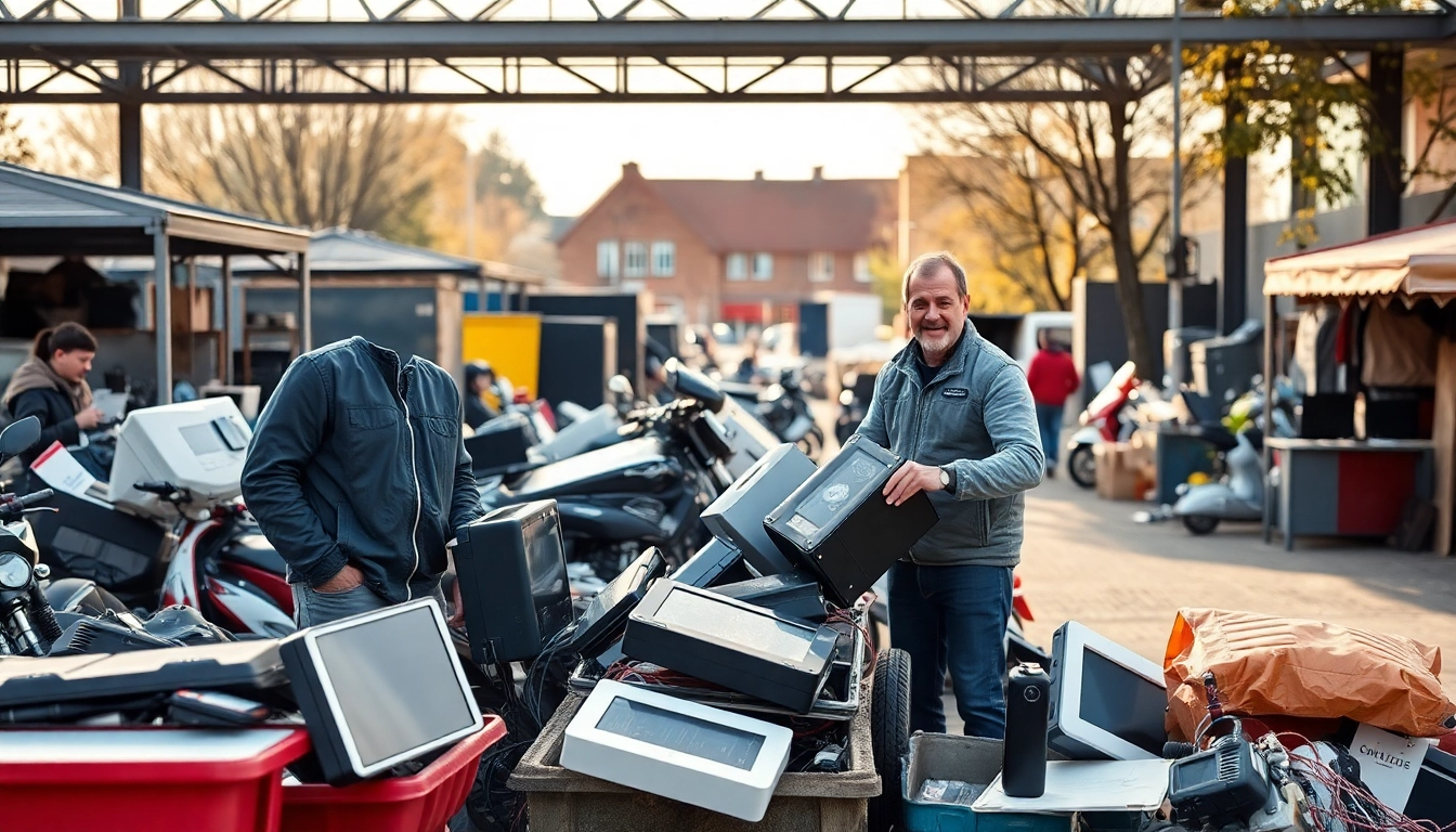 Schrottabholung Oberhausen – Freundliche Schrotthändler sortieren wertvolle Materialien fachgerecht.