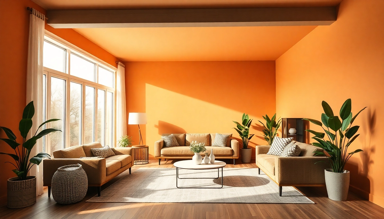 Geräumiges Wohnzimmer mit moderner Raumgestaltung, viel Licht und harmonischen Farben.