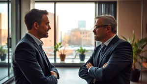 Professioneller Headhunter Düsseldorf führt Bewerbungsgespräch im modernen Büro.