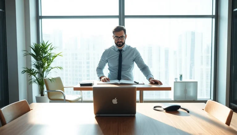 Headhunter berät erfolgreich Kunden in modernem Büro, um qualifizierte Talente zu finden.