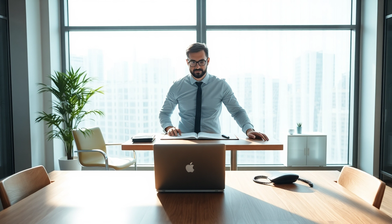 Headhunter berät erfolgreich Kunden in modernem Büro, um qualifizierte Talente zu finden.