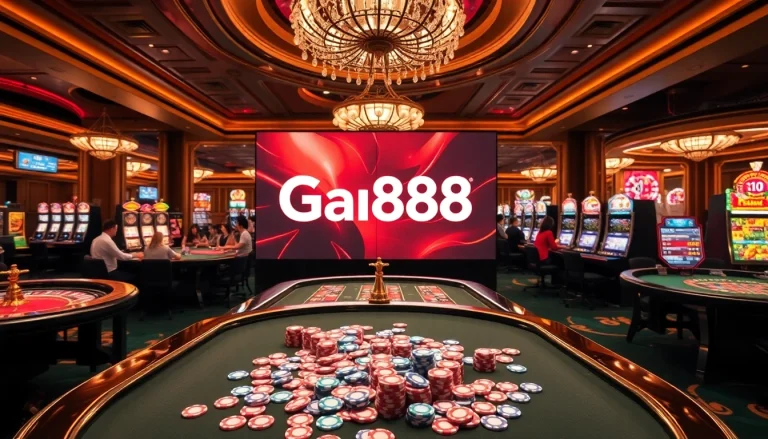Experience the thrill of Ga888 gaming with vibrant casino tables and lively players.