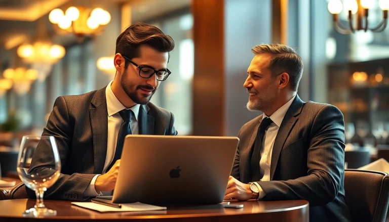 Headhunter Gastronomie in einem professionellen Gespräch in einem eleganten Restaurant.