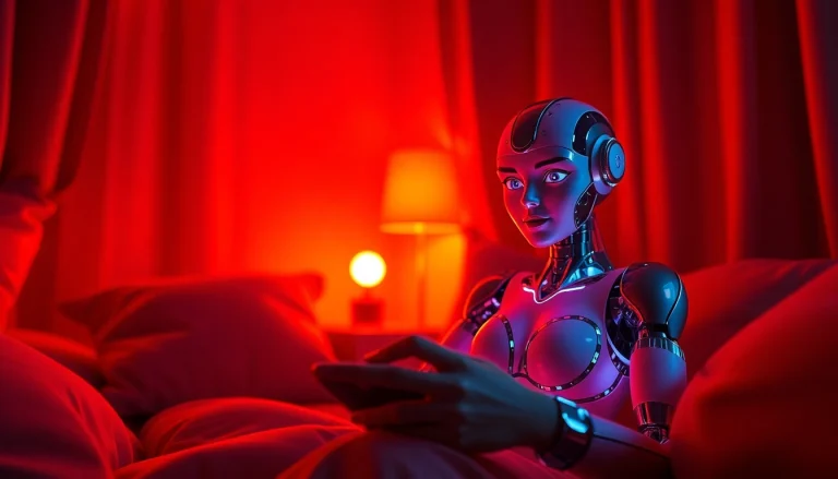 Engaging ai chat sex interaction in a cozy virtual space with intimate lighting.