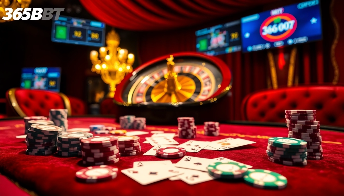Experience thrilling gameplay at Nhà cái 368BET with vibrant casino elements and engaging atmosphere.