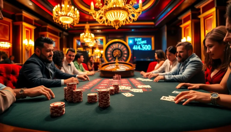 Engage in high-stakes poker at https://topclub.website/, surrounded by a luxurious casino environment.