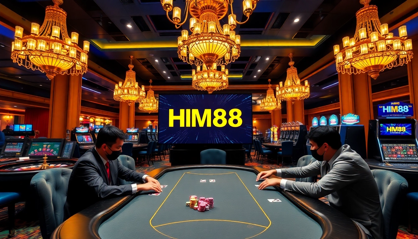 Experience the thrill of gambling at HM88's vibrant casino scene with poker action and elegantly designed interiors.