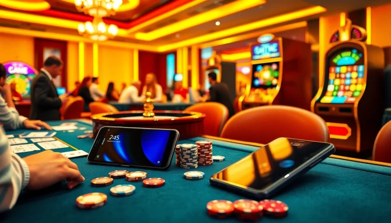 Players experiencing gambling excitement with S8 in a vibrant casino atmosphere.